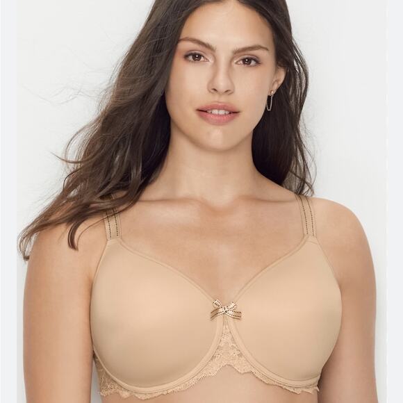 Chantelle Rive Gauche Full Coverage Lace Detail Beige Bra Size 32DDD - Picture 1 of 7